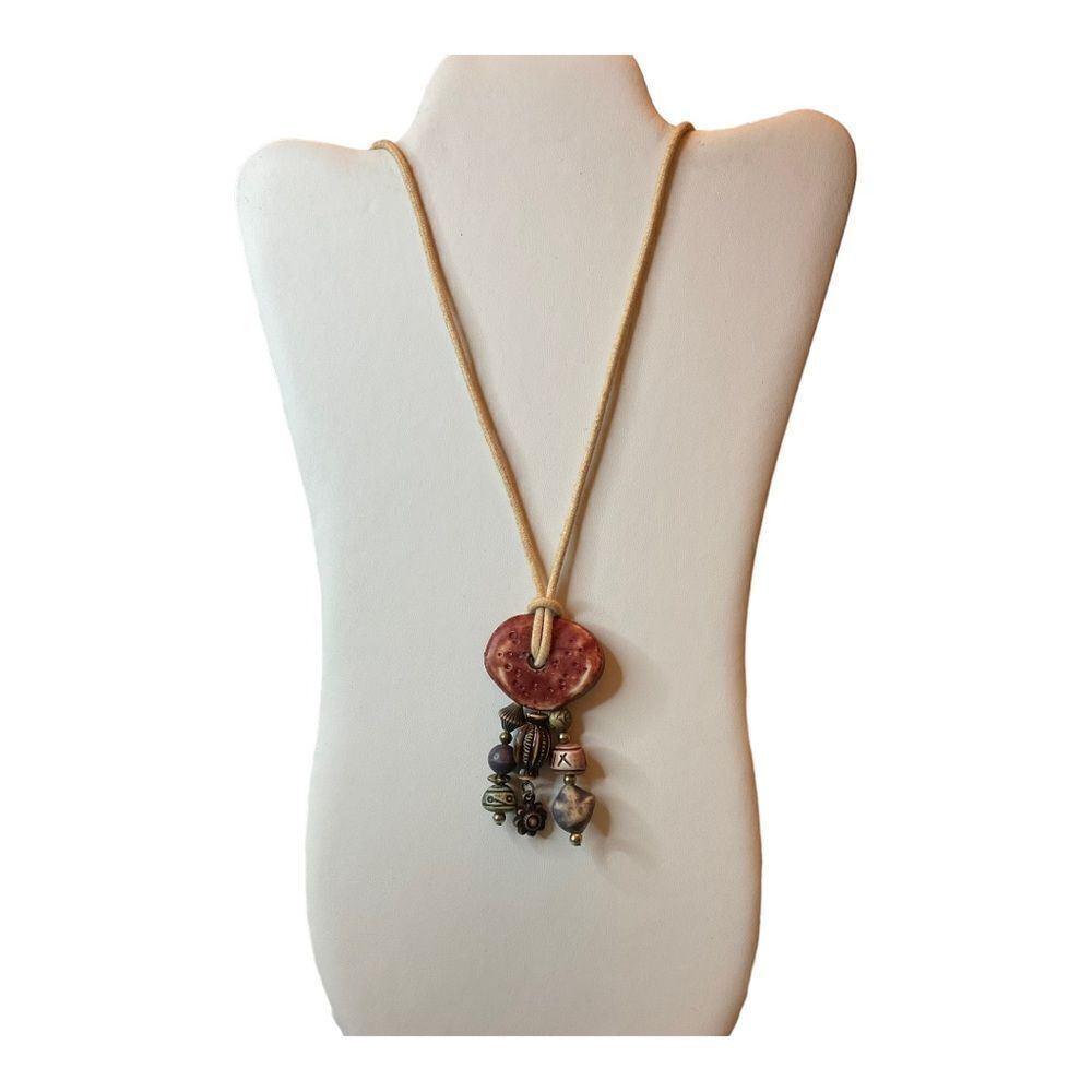 UNIQUE WOODEN DISC NECKLACE‎ - Picture 3 of 3